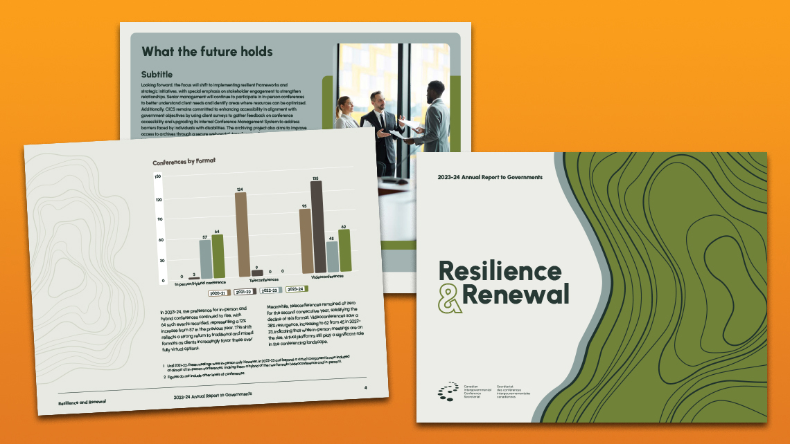 Concept alternatif du rapport annuel 2023-2024 avec une couverture illustrant un arbre symbolisant la résilience et le renouveau.